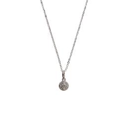 Colar pingente zircônia cristal com cravejado 6mm corrente cadeadinho 40cm