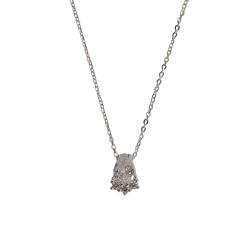 Colar zircônia gota com cravejado 10mm corrente cadeadinho 40cm