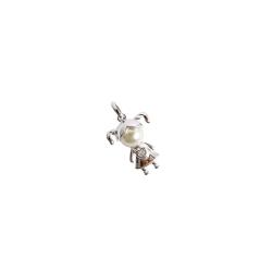 Pingente menina com pérola e zircônia 16mm