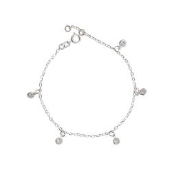 Pulseira pingentes zircônias 4mm 19cm