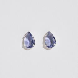 Brinco zircônia gota roxo 12mm