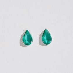 Brinco zircônia gota turmalina 12mm
