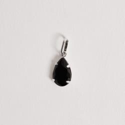 Pingente zircônia gota ônix 12mm
