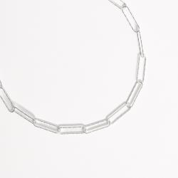 Pulseira corrente elo longo facetado 4.0 19cm