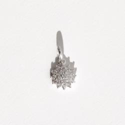 Pingente flor toda cravejada 9mm