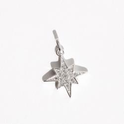 Pingente estrela 8 pontas cravejada 15mm