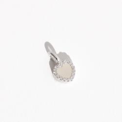 Pingente coração madrepérola com cravejado 8mm