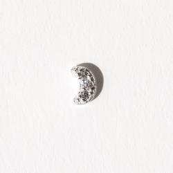 Piercing haste lua cravejada 5mm orelha esquerda