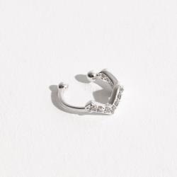 Piercing fake argola zigzag cravejado orelha esquerda