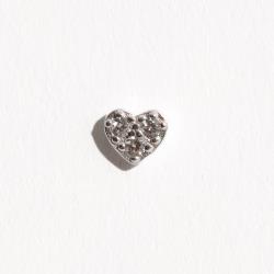Piercing haste coração com zircônias 6mm