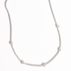 Colar Riviera 2.0 com entremeios zircônias coração 40+5cm