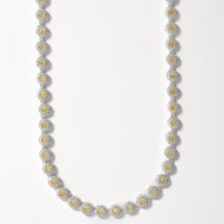 Colar entremeios zircônias amarelas com cravejado 5.7 40cm com 2 fechos