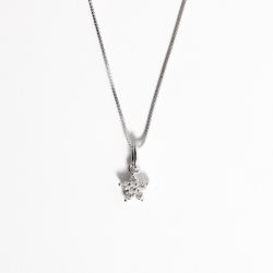 Colar pingente flor com cravejado 7mm 40cm