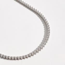 Colar Riviera 3 pontas moissanite 3mm 42cm fecho gaveta