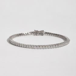 Pulseira Riviera 3 pontas moissanite 2.5mm 19cm fecho gaveta