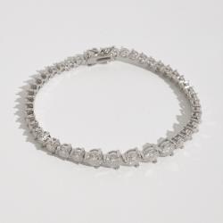 Pulseira Riviera 3 pontas moissanite degradê 3, 4 e 5mm 18cm fecho gaveta