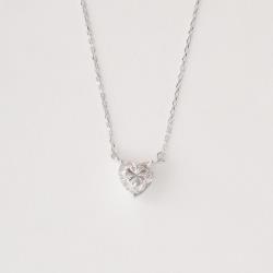 Colar entremeio moissanite coração cristal 8x8mm corrente cadeado 40+5cm