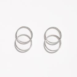 Brinco 2 círculos vazados 30mm