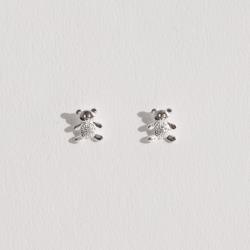 Brinco urso detalhe cravejado 9mm