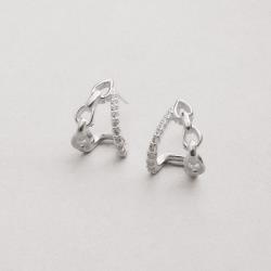 Argola gota vazada fio corrente e cravejado 13mm tarraxa