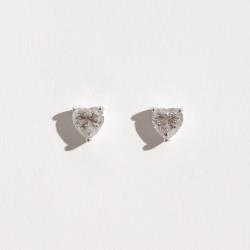Brinco moissanite coração cristal 6x6mm