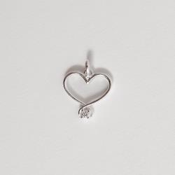 Pingente coração vazado detalhe zircônia 14mm
