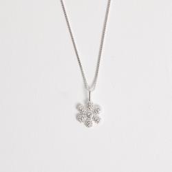 Colar pingente flor cravejada 11mm 45cm