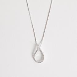 Colar gota vazada cravejada 20mm 45cm