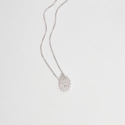 Colar zircônia gota com cravejado 10mm 45cm