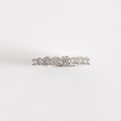 Anel aliança cravejada com moissanites 3mm