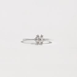 Anel flor com zircônias