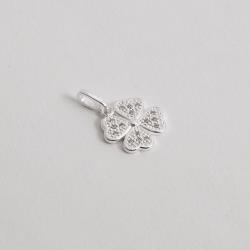Pingente trevo cravejado 12mm