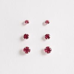 Trio zircônia redonda 3, 4 e 5mm rubi