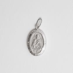 Pingente medalha dupla face São José e cruz 16mm
