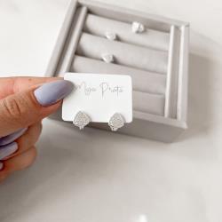 Argola click 9mm triângulo cravejado