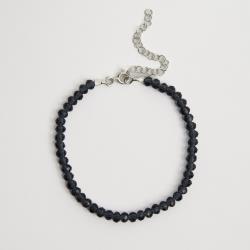 Pulseira cristal azul escuro transparente 4mm 16cm com alongadora