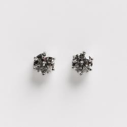 Brinco moissanite redondo 8mm ródio