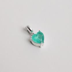 Berloque pingente zircônia coração verde fusion 8mm