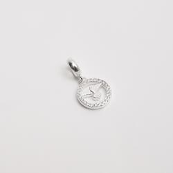 Berloque pingente medalha Espírito Santo cravejada 11mm