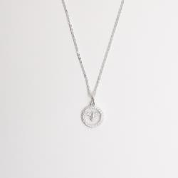 Colar pingente medalha Espírito Santo cravejado 11mm corrente cadeadinho 40cm