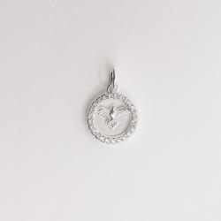 Pingente medalha Espírito Santo cravejado 11mm