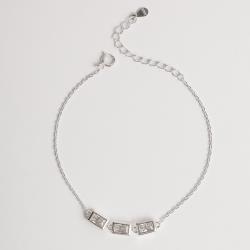 Pulseira entremeio zircônias retangulares 5mm 16+4cm