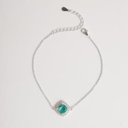 Pulseira entremeio zircônia losango turmalina com cravejado 12mm 16+4cm