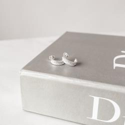 Argola fio bolinhas com cravejado 15mm tarraxa